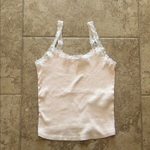 Hollister White Lace Trim Camisole